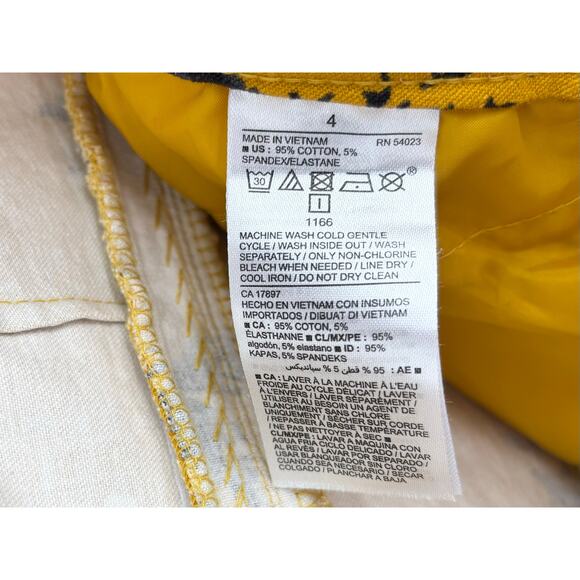 Old Navy Pixie Yellow Floral Ankle Pants Size 4 - Picture 8 of 8